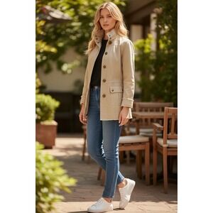 "111 State" Tan Jacket,Snap Up, Size 6, Barn Coat?,Preppy,Woodman,Cowgirl,Office